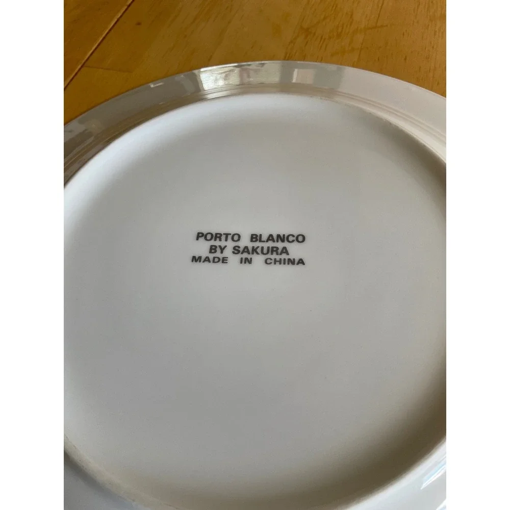 Porto Blanco by Sakura White Dinner Plates Set of 3 Round Stoneware 10.75 in